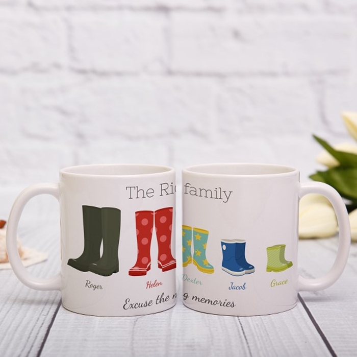 Picture of Wellie family personalised mug