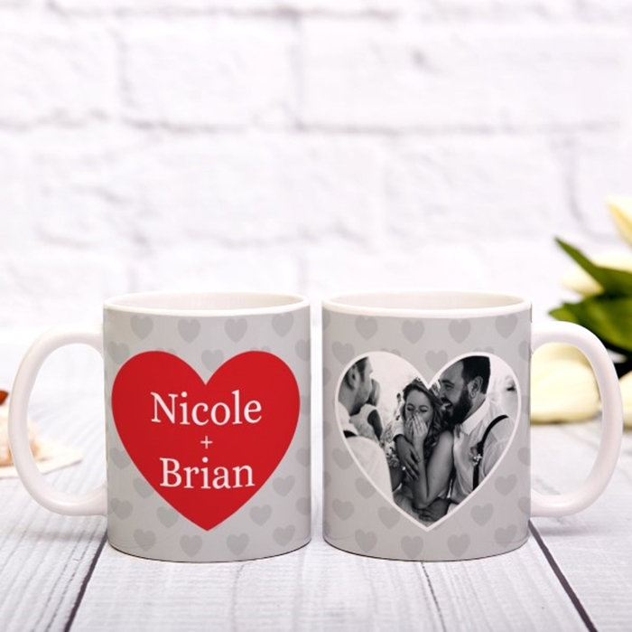 Picture of Love heart photo personalised mug