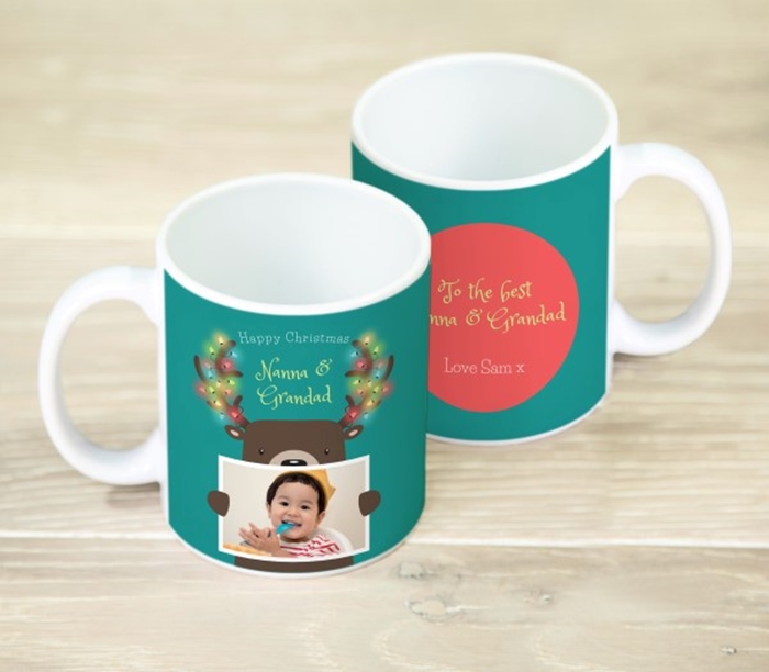 Picture of Happy Christmas reindeer personalised mug