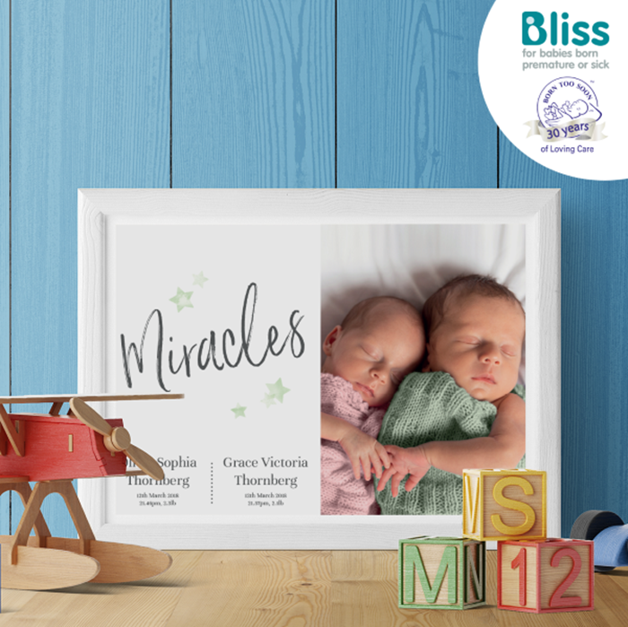 Picture of Multiple Miracles script baby personalised poster
