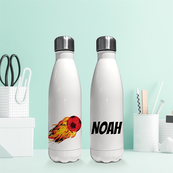 Picture of Flaming football insulated water bottle