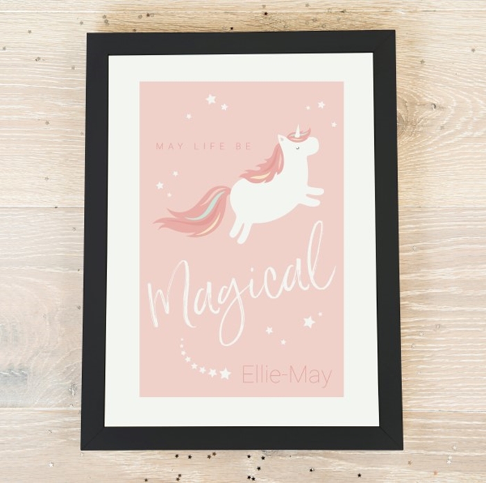 Picture of A4 magical unicorn personalised poster