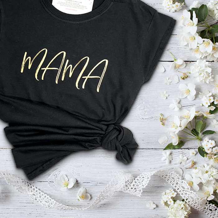 Picture of Mama script personalised black t-shirt