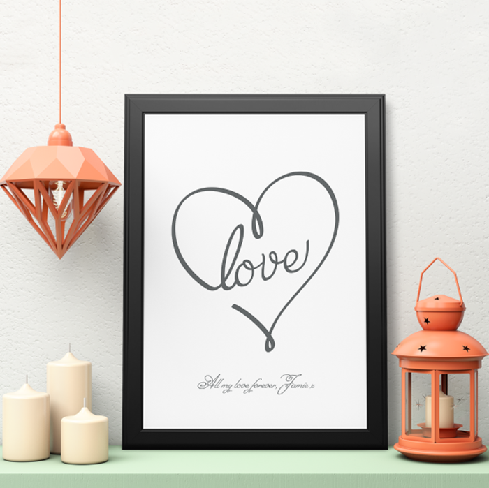 Picture of A3 Love Heart personalised poster