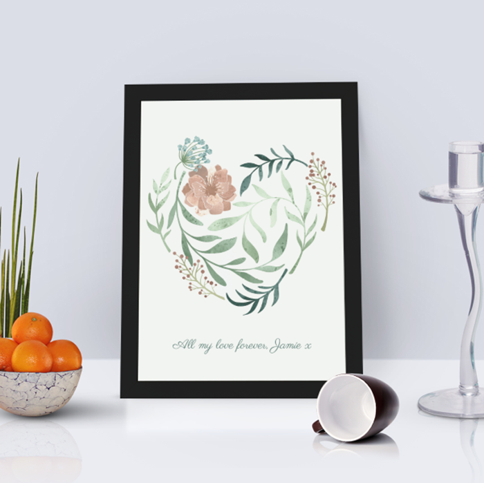 Picture of A4 Heart in bloom personalised poster