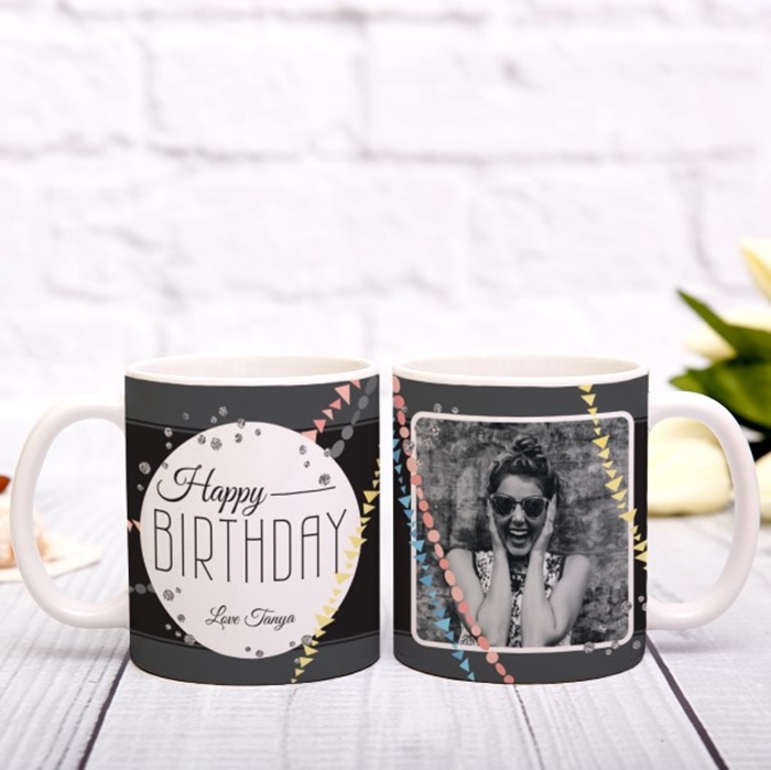 Picture of Happy Birthday Photo Personalised Mug