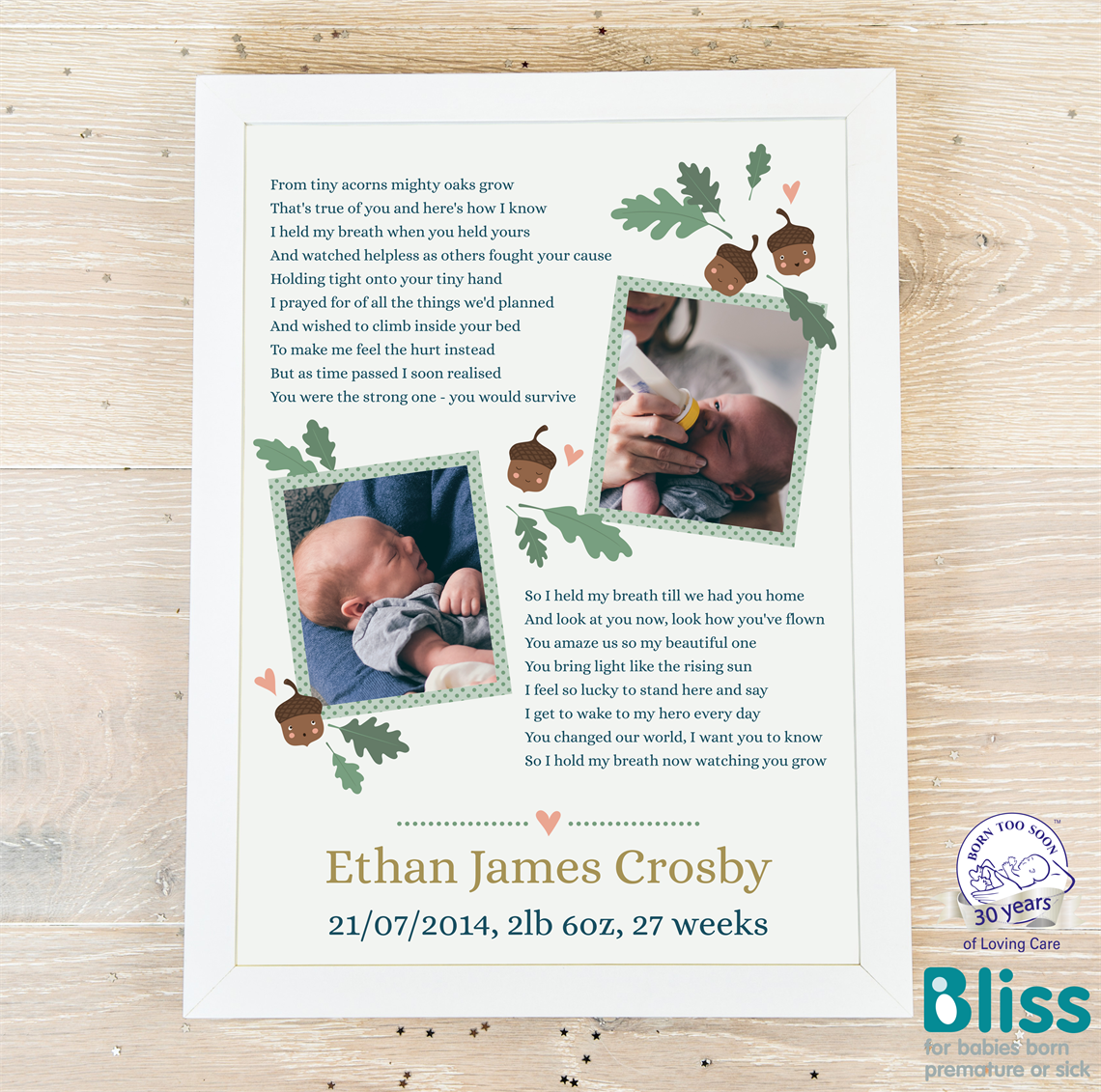 Personalised premature baby sales gifts
