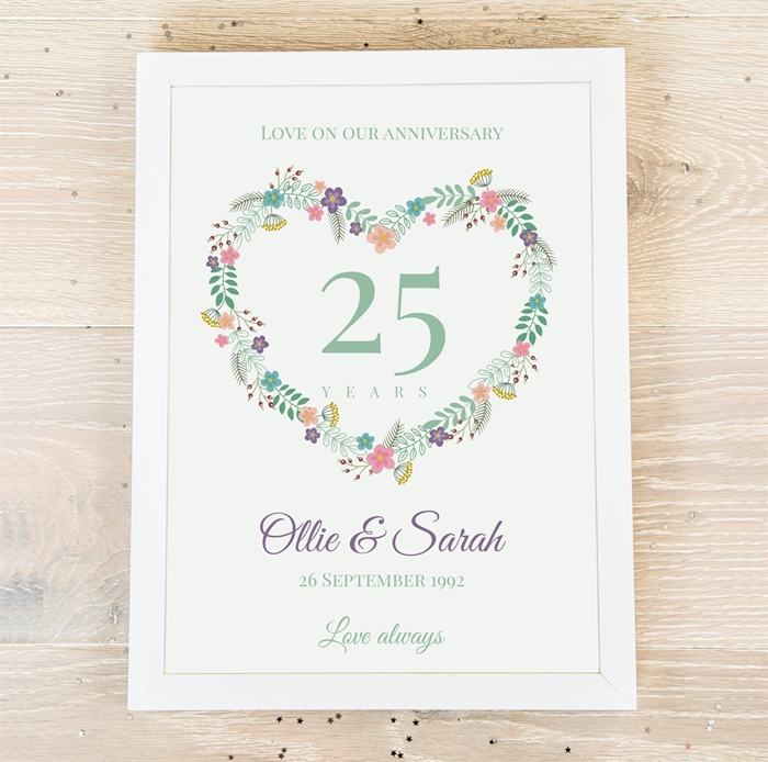Picture of A4 Anniversary Heart personalised poster