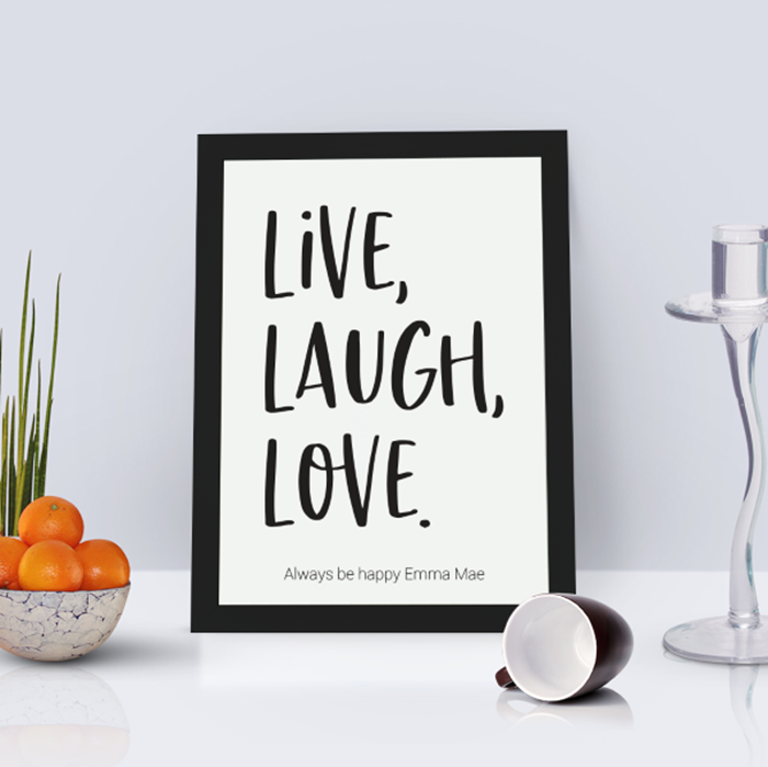 Picture of A4 Live, Laugh, Love personalised poster