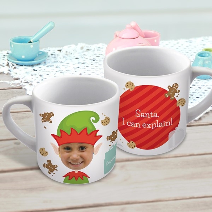 Picture of Elf photo Christmas child's personalised mug