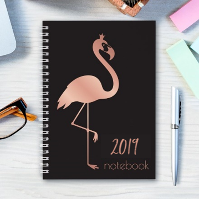 Picture of Pre-made A5 flamingo spiral notebook