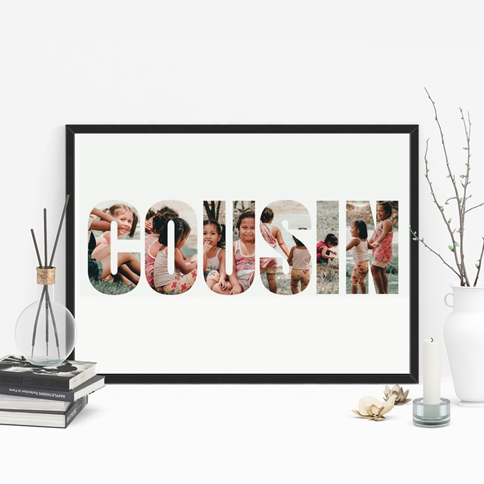 Picture of A3 Cousin Photo personalised poster