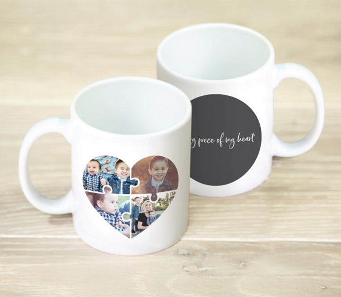 Picture of Heart jigsaw personalised mug