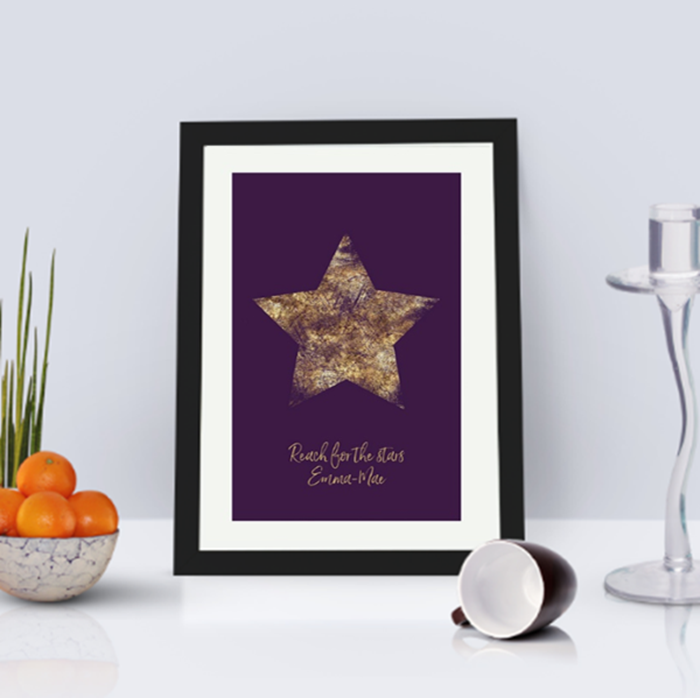 Picture of A4 Purple Star personalised poster