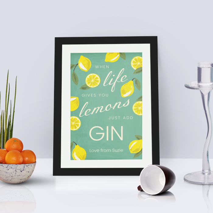 Show details for A4 When life gives you lemons personalised poster