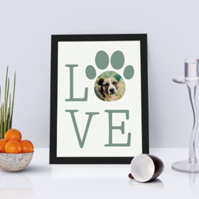 Picture of A4 Love Paw personalised poster