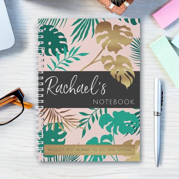 Show details for A5 contemporary floral hardcover spiral notebook