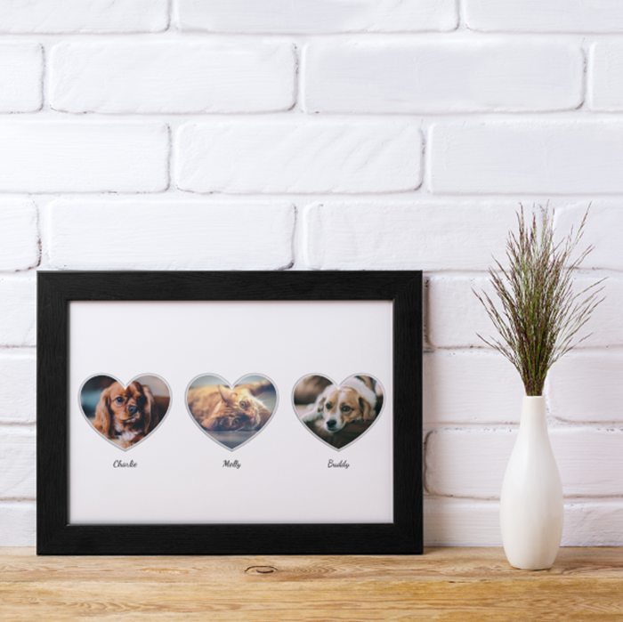 Picture of A4 3 Heart Photo personalised poster