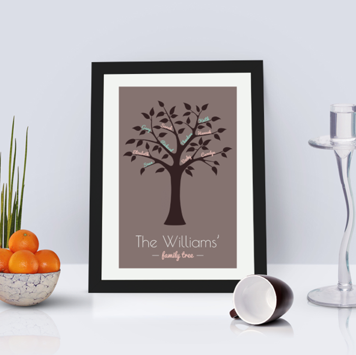 Show details for A4 Framed Family Tree personalised poster
