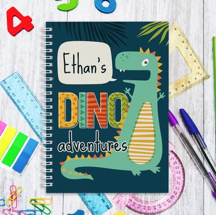 Picture of A5 Dino Adventures hardcover spiral notebook