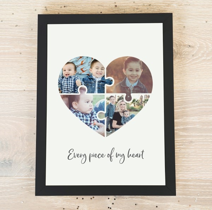 Picture of A4 Jigsaw Heart Photo personalised poster