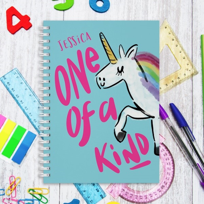 Show details for A5 Unicorn hardcover spiral notebook