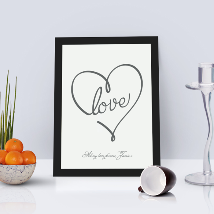 Picture of A4 Love Heart personalised poster