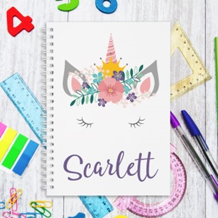 Show details for A5 Unicorn Crown hardcover spiral notebook