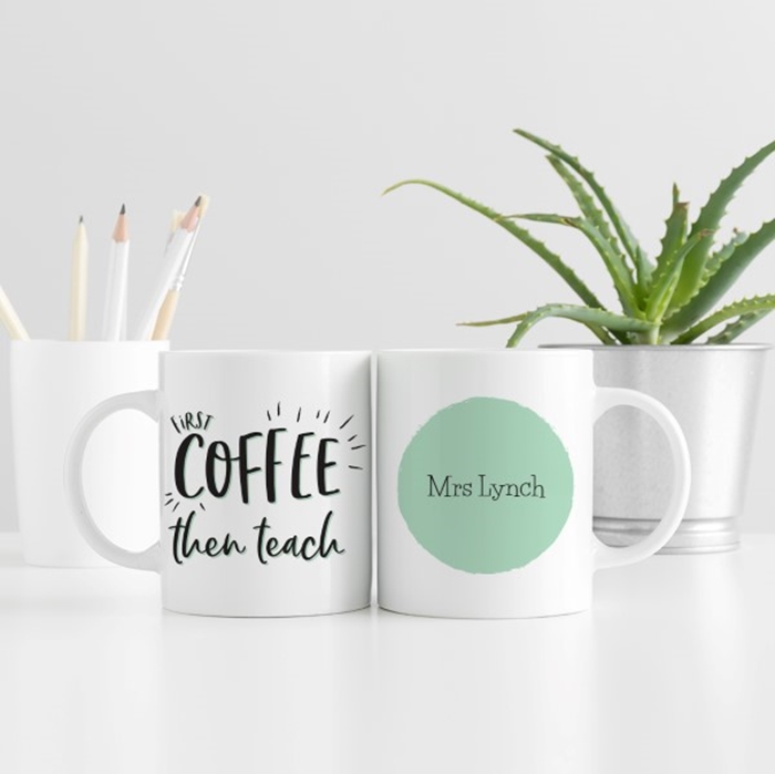 Picture of First Coffee Teacher personalised mug