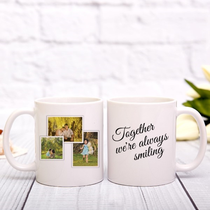 Picture of Together we're always smiling photo personalised mug