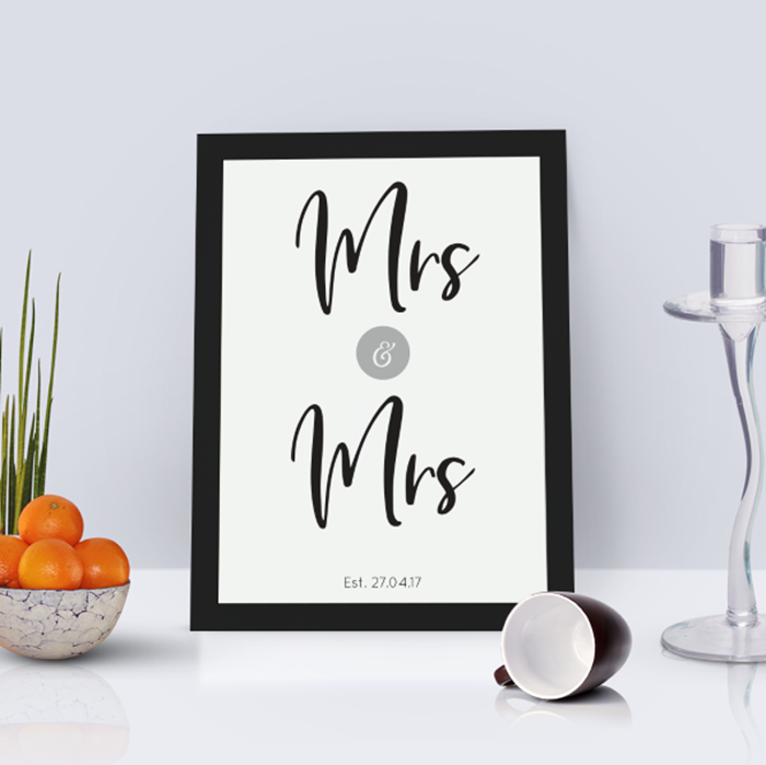 Picture of A4 Mrs & Mrs personalised poster