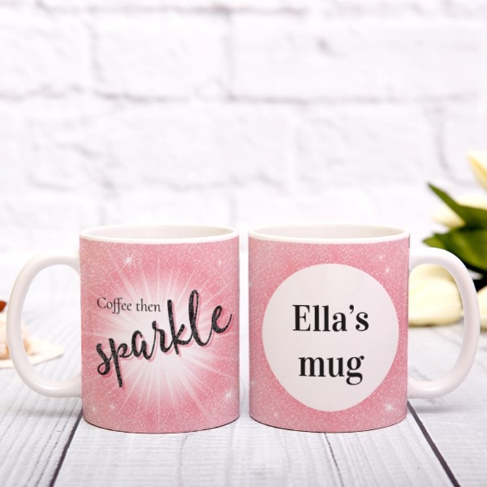 Picture of Coffee then sparkles personalised mug