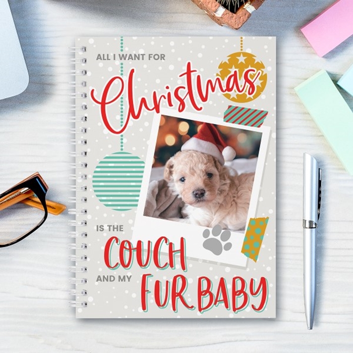 Show details for A5 All I want for Christmas Pet notebook