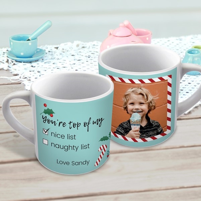 Show details for Nice list Photo Christmas child's personalised mug
