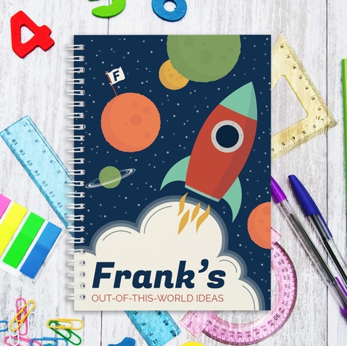 Picture of A5 Rocketship hardcover spiral notebook