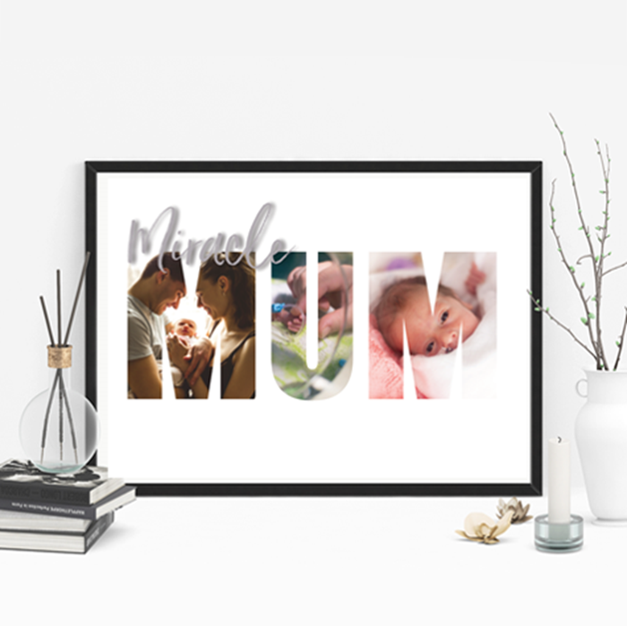 Picture of A3 Miracle Mum photo personalised poster