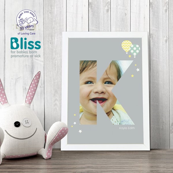 Picture of A4 Baby Alphabet 'K' personalised poster