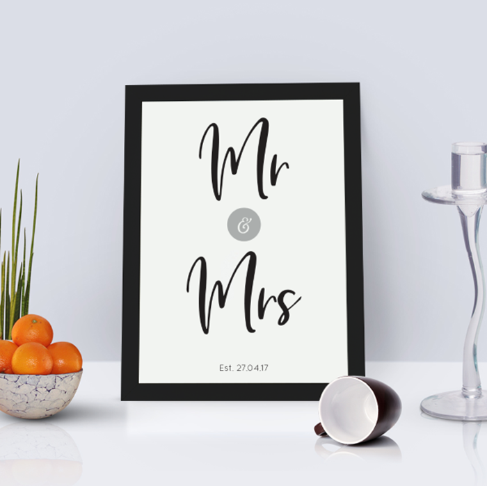 Picture of A4 Mr & Mrs personalised poster