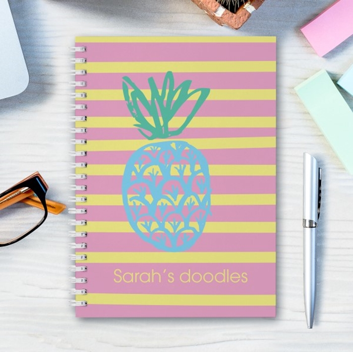 Picture of A5 pineapple hardcover spiral notebook
