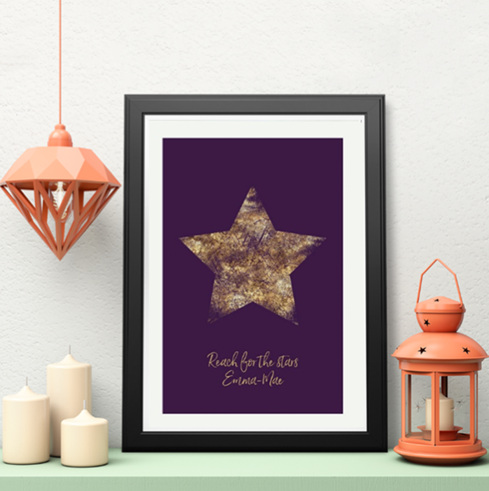 Picture of A3 Purple Star personalised poster