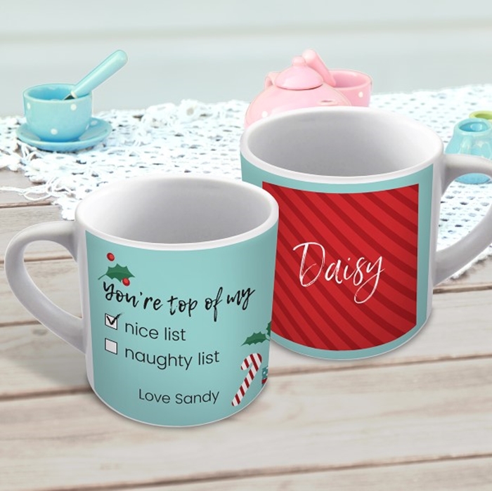 Picture of Nice list Christmas child's personalised mug