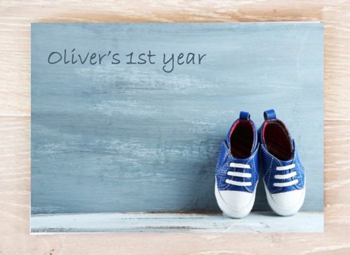 Show details for Blue Made for You Baby A4 Photo book Template