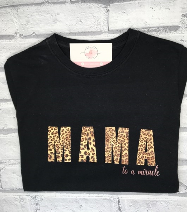 Picture of Mama to a miracle personalised black t-shirt