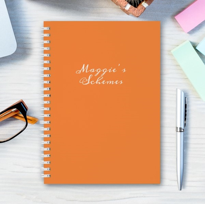 Picture of A5 orange spiral personalised notebook